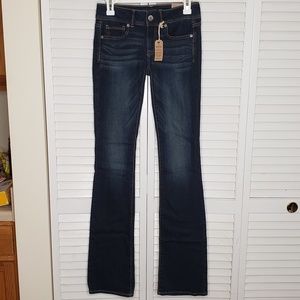 AE Size 0 X-Long Dark Vintage Kick Boot Jeans